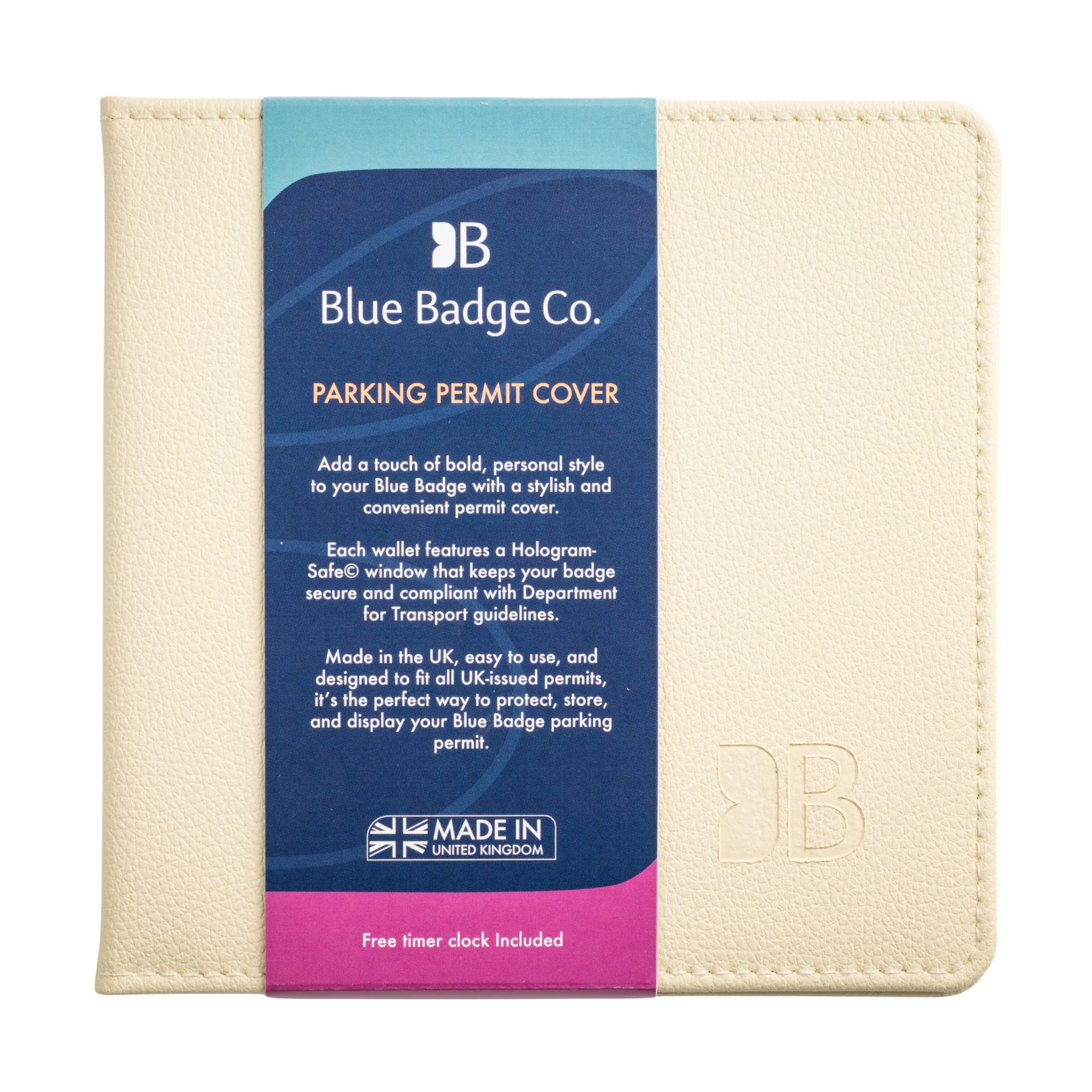 Blue Badge Wallet - Disabled Parking Permit Holder Recycled Bottles Cream - UK Made - Image 3