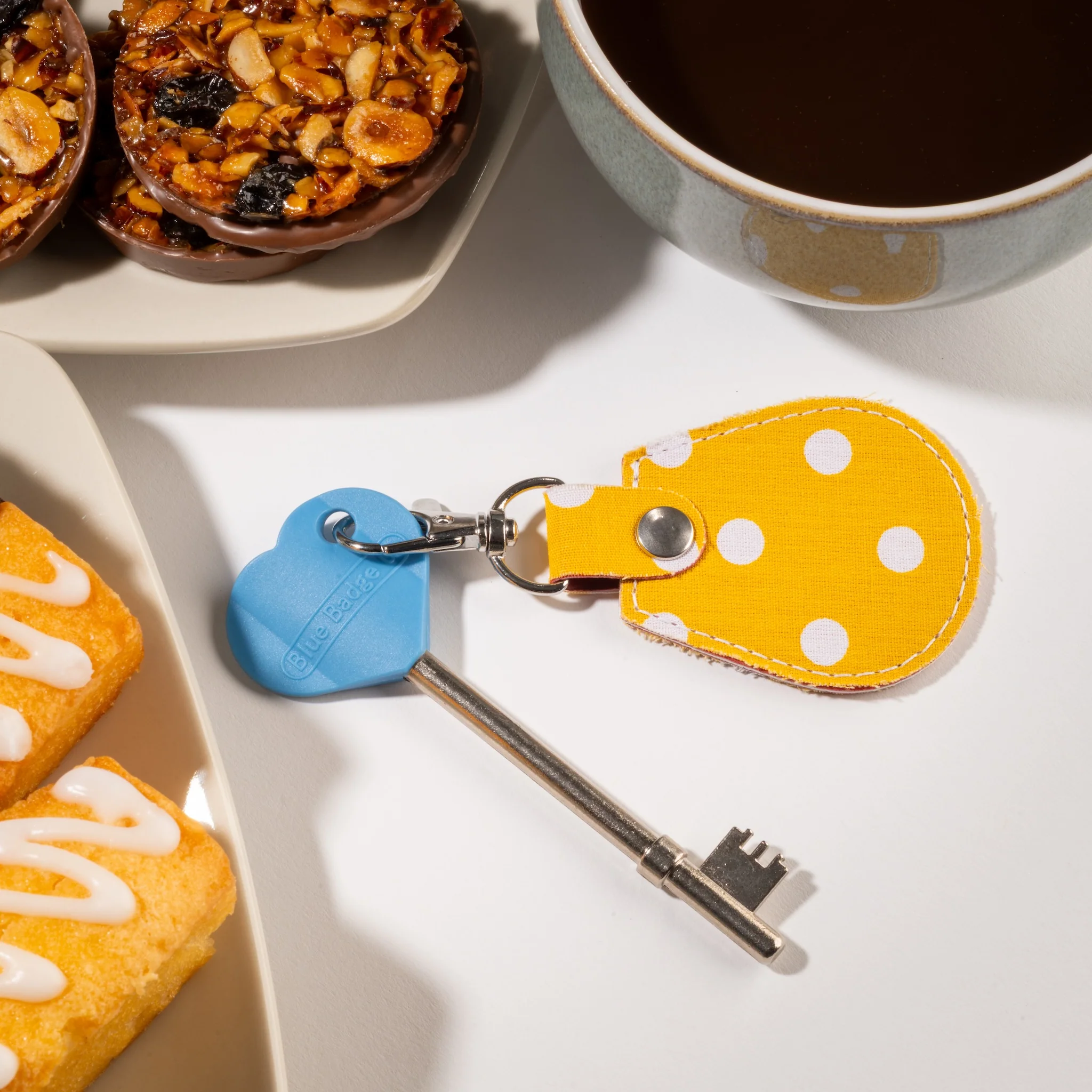 Genuine RADAR Disabled Toilet Key and Fabric Keyring in Spotty Canary Yellow - UK Made - Image 5