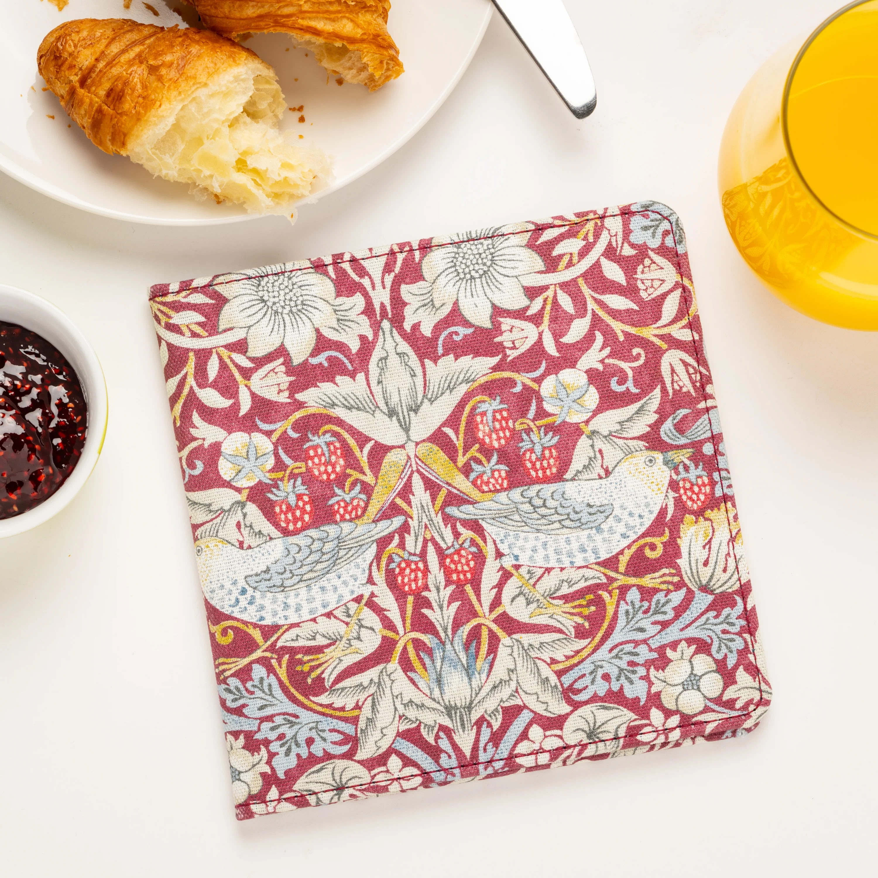 Blue Badge Wallet - Disabled Parking Permit Holder William Morris Strawberry Theif Plum - UK Made - Image 5