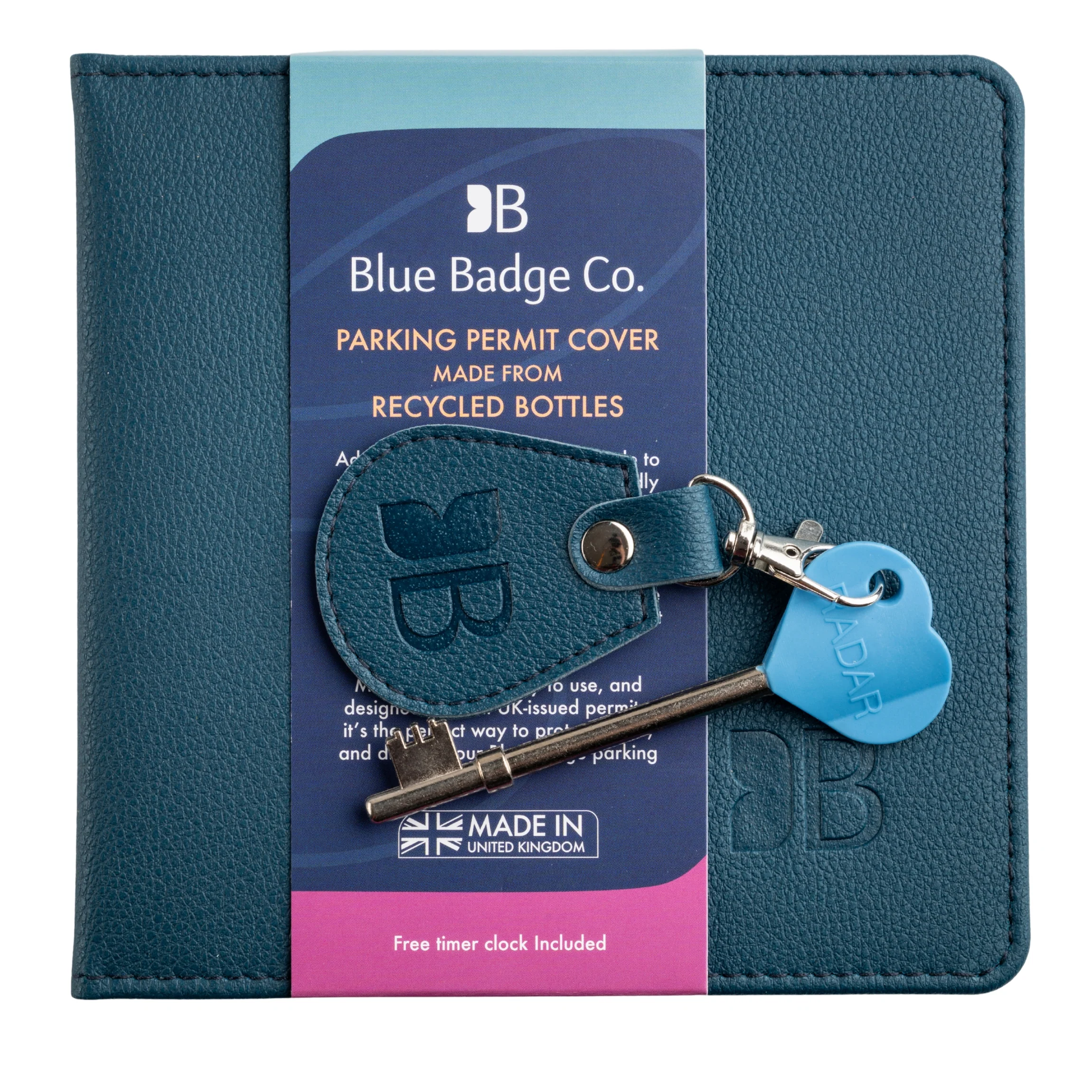 Eco-Friendly Blue Badge Permit Wallet & RADAR Key Bundle - Peacock Made from Recycled Bottles - Image 3