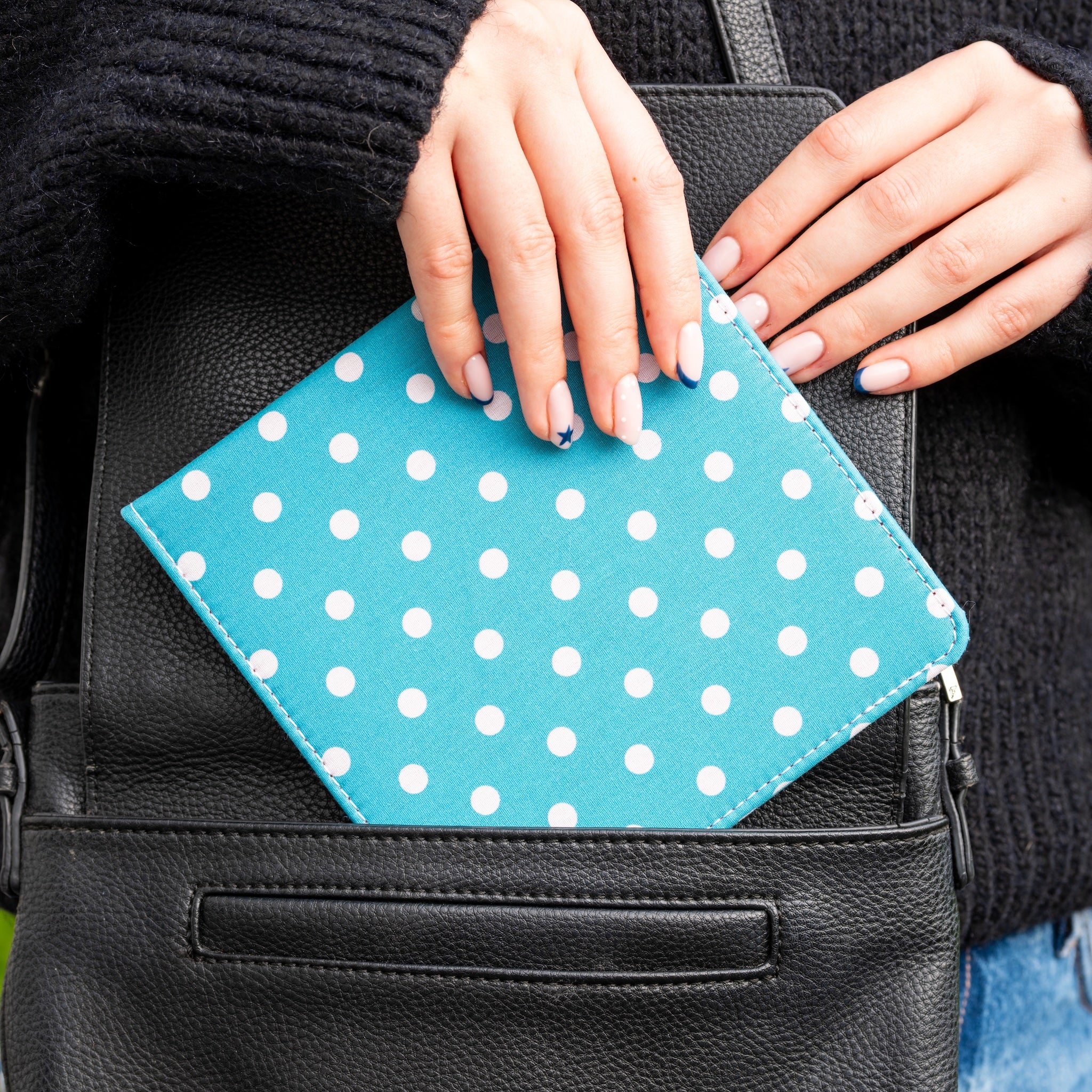 Blue Badge Wallet - Disabled Parking Permit Holder Spotty Aquamarine  - UK Made - Image 6