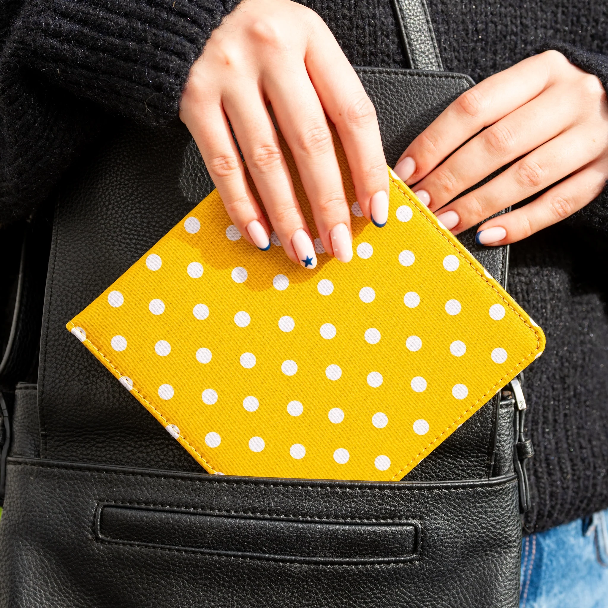 Blue Badge Wallet - Disabled Parking Permit Holder Spotty Canary Yellow - UK Made - Image 3