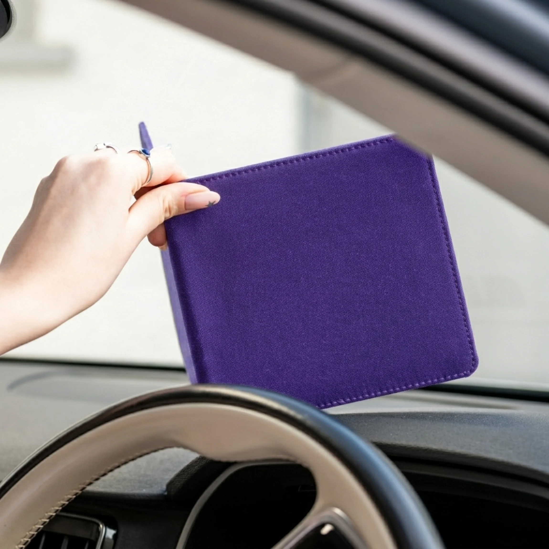 Blue Badge Wallet - Disabled Parking Permit Holder Purple Drill  - UK Made - Image 4