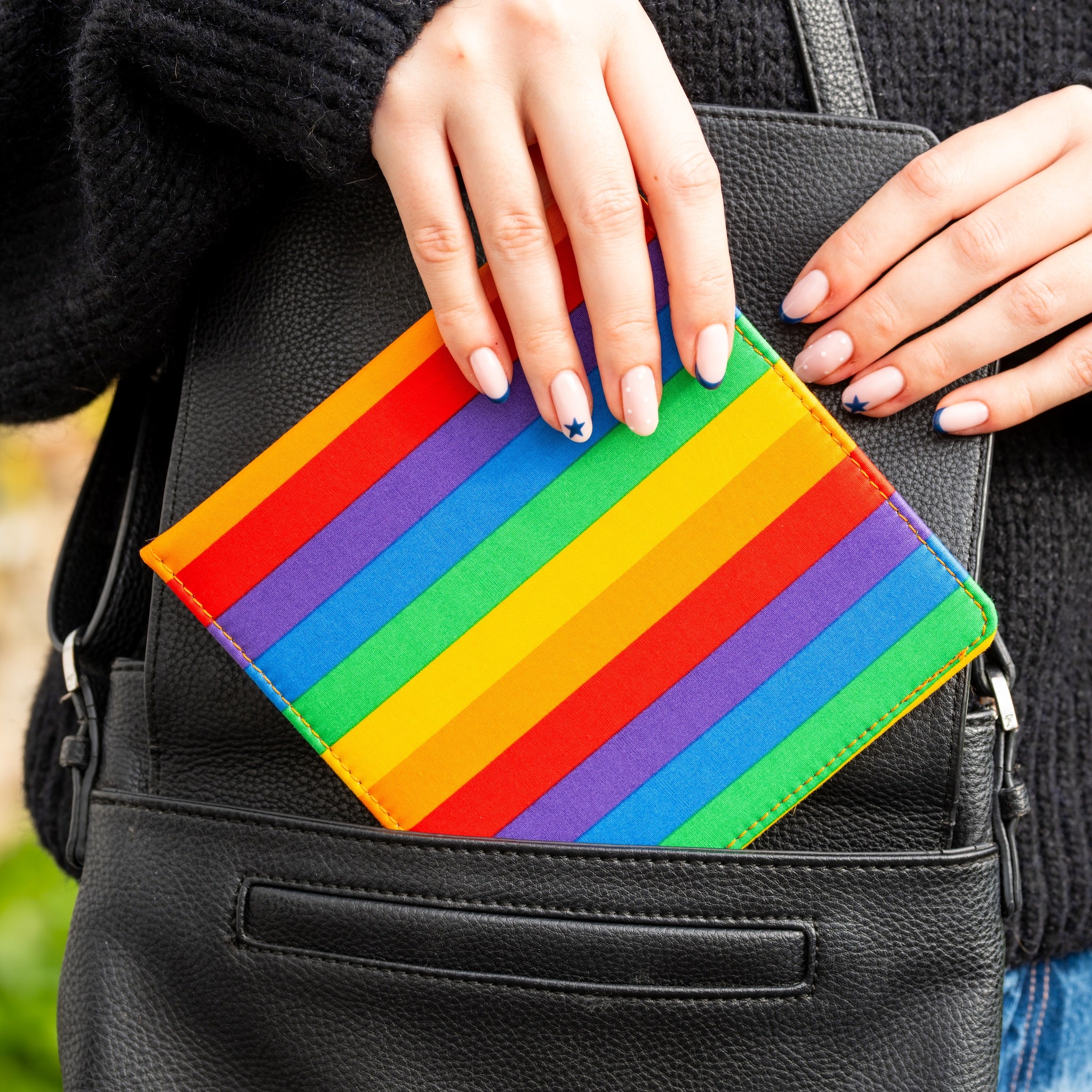 Blue Badge Wallet - Disabled Parking Permit Holder Rainbow Stripe  - UK Made - Image 4