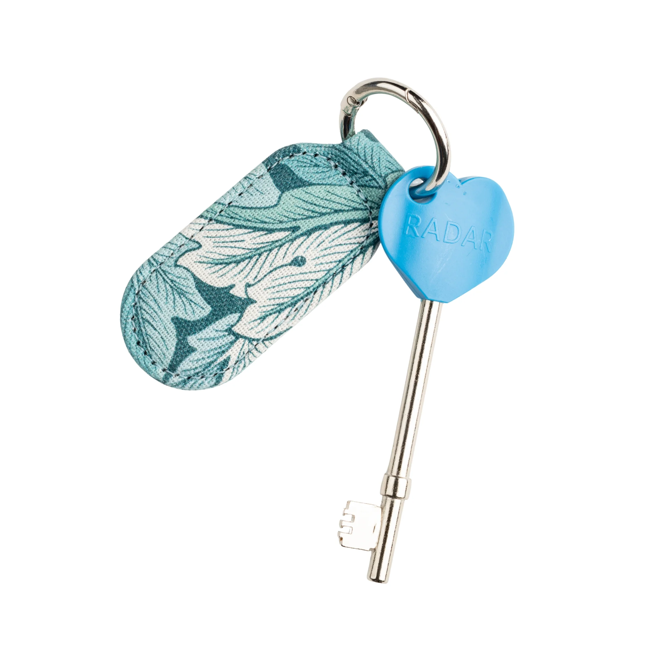 Genuine RADAR Disabled Toilet Key and Fabric Keyring in William Morris Acanthus Teal - Image 3