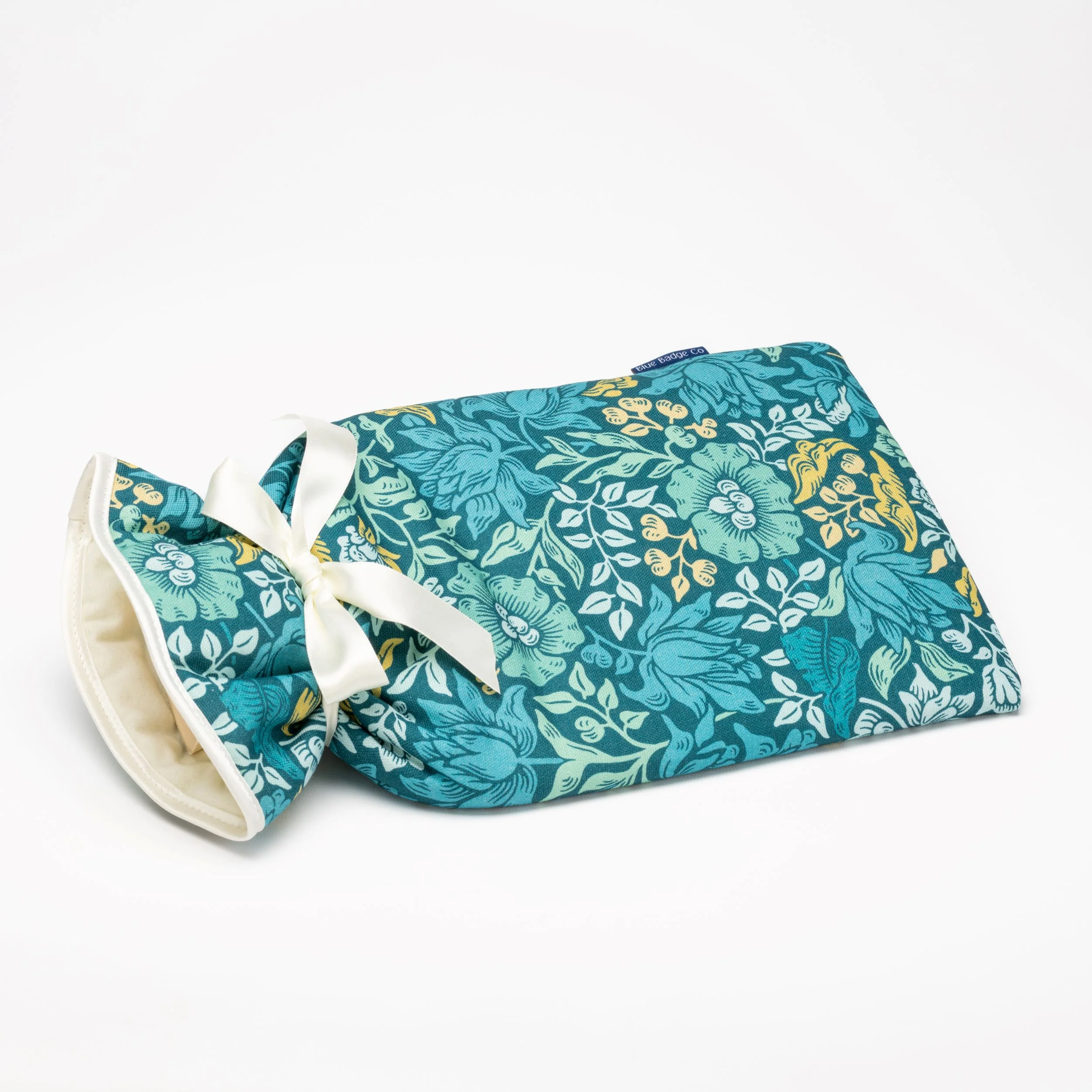 Large Hot Water Bottle in William Morris Mallow Teal - Image 5