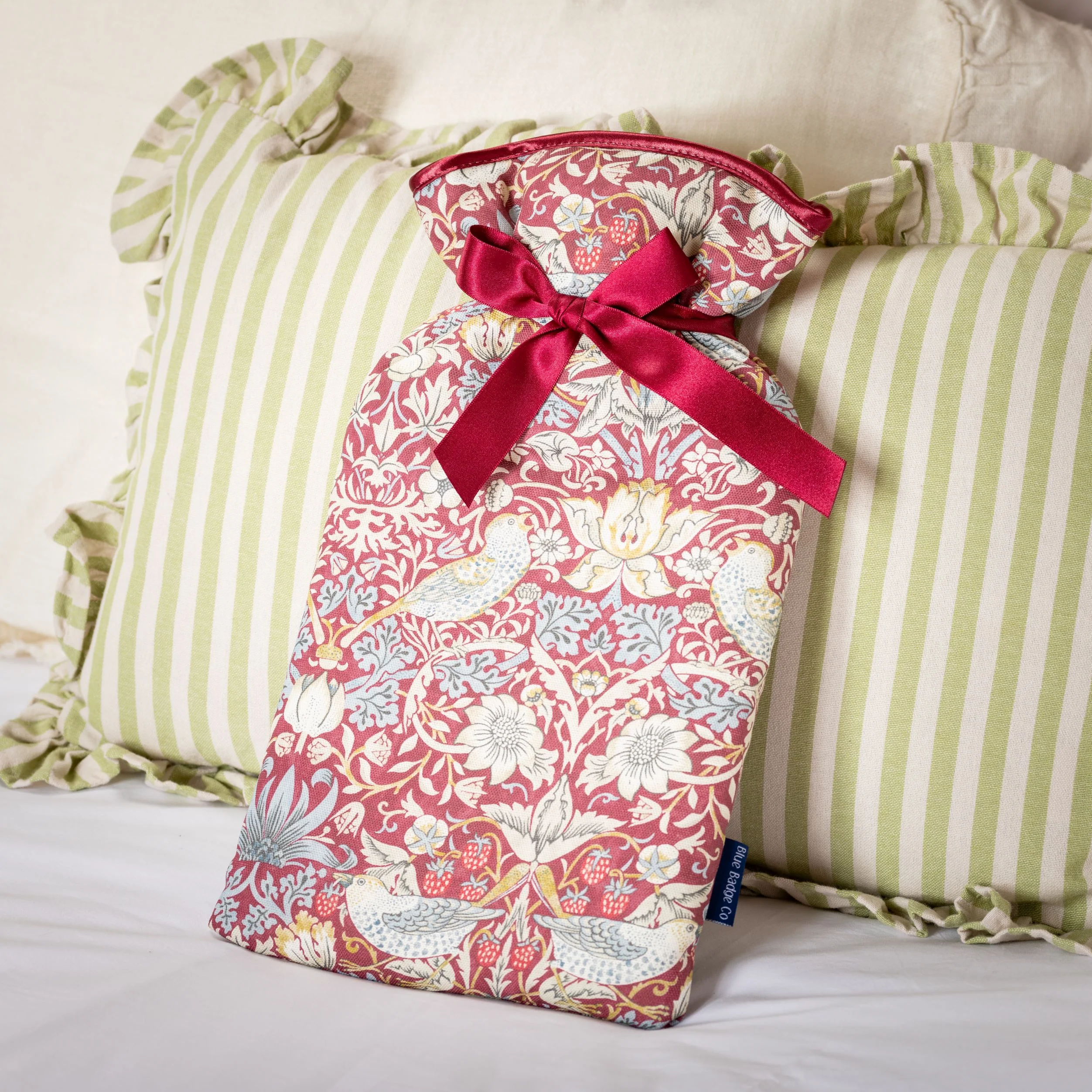 Large Hot Water Bottle in William Morris Strawberry Theif Plum - Image 3