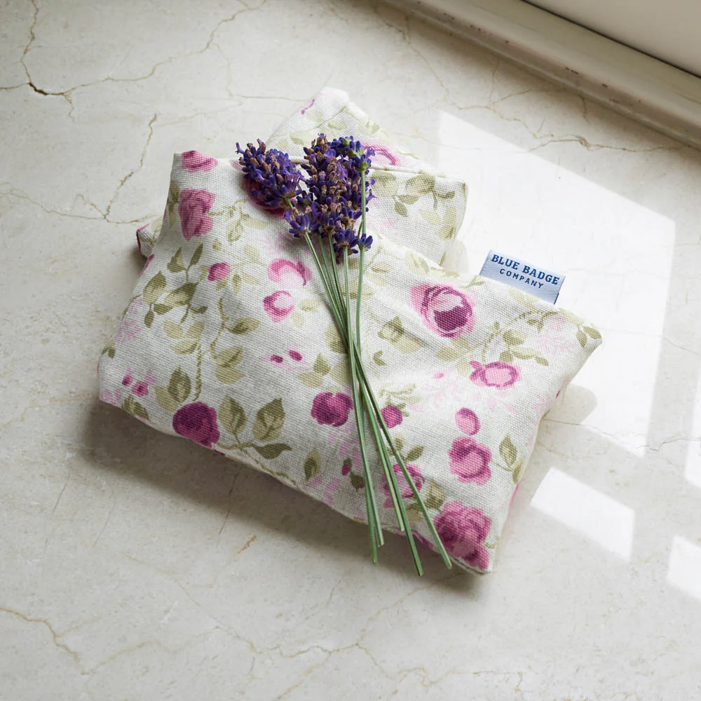 Lavender Wheat Warmer, Heated Wheat Bag in Mulberry Rose - Image 3