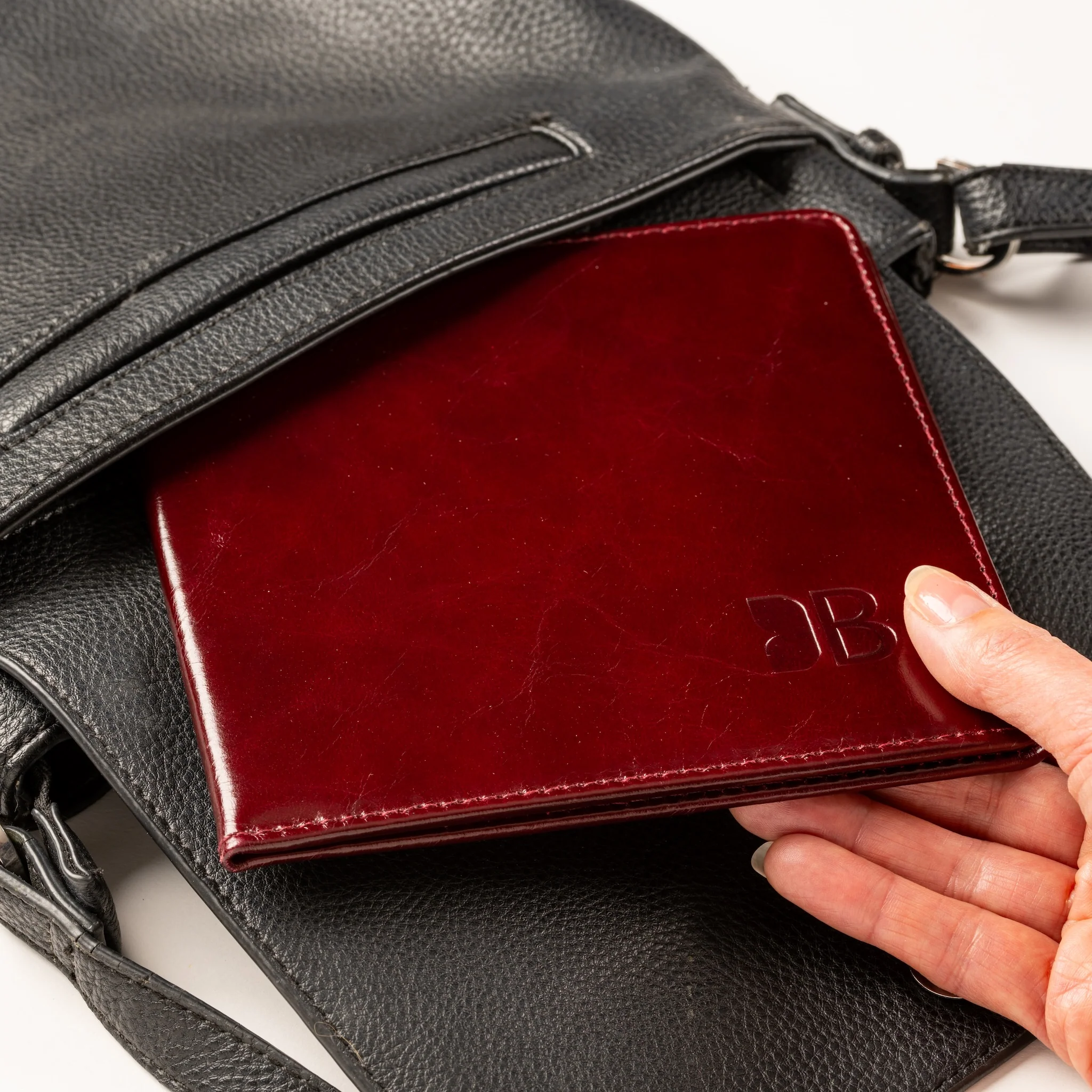 Disabled Blue Badge Parking Permit Wallet in Burgundy Leather - UK Made - Image 9