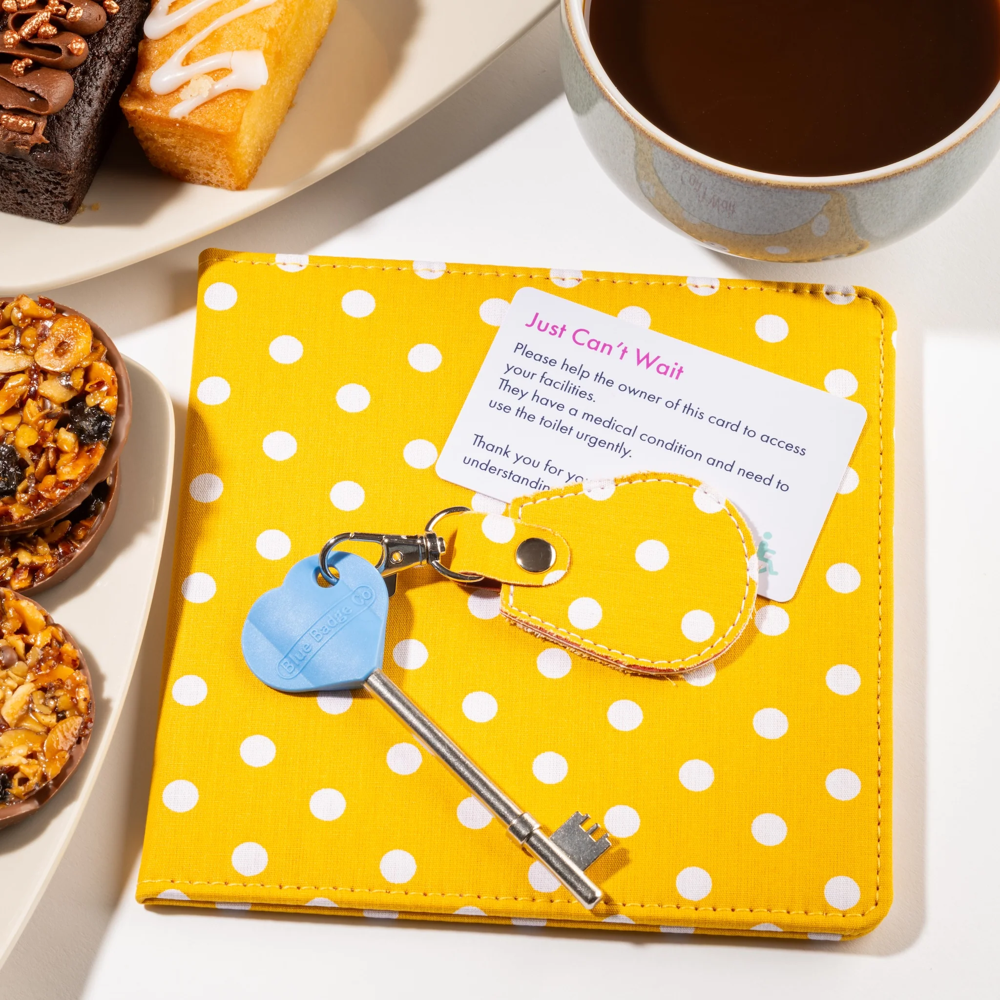 Disabled Blue Badge Wallet, Keyring and RADAR Key in Spotty Canary Yellow - UK Made - Image 10