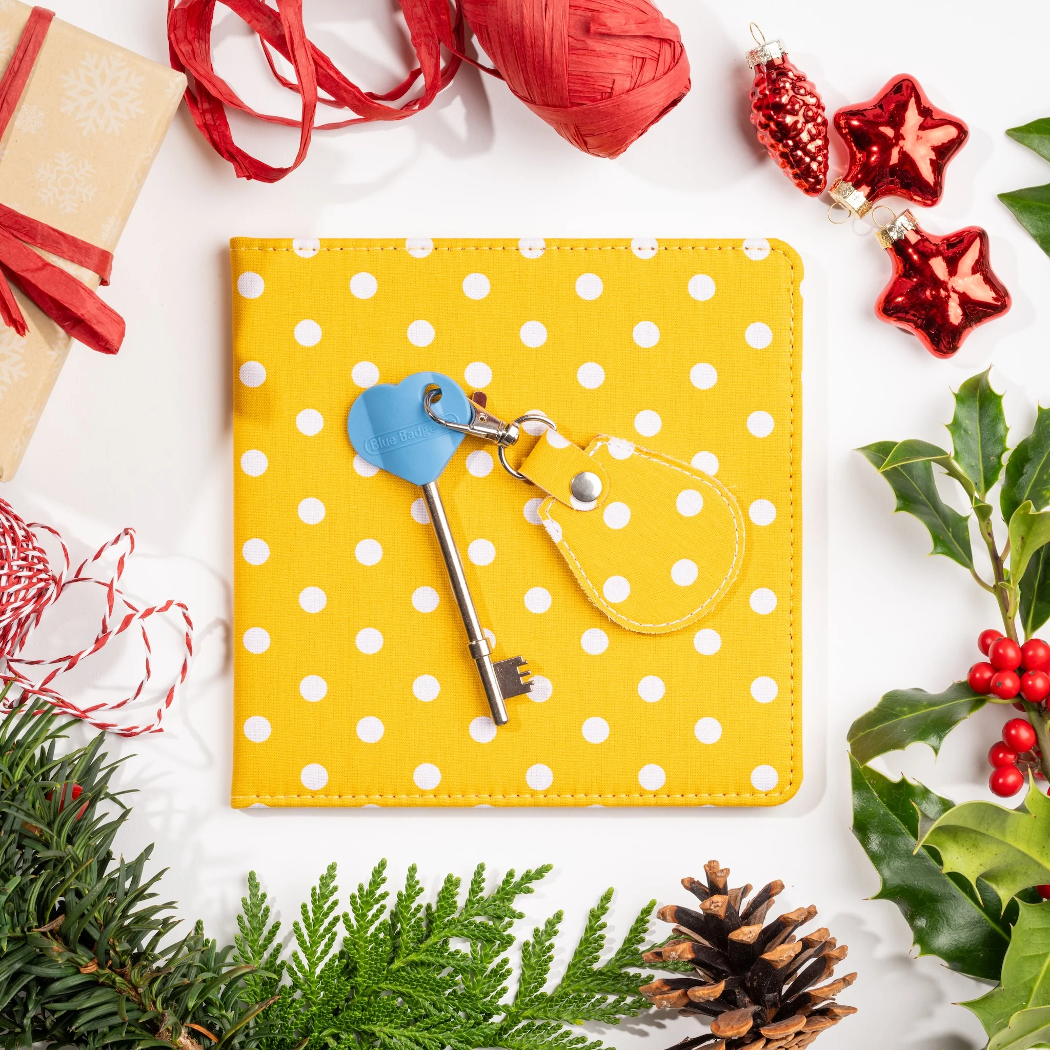 Disabled Blue Badge Wallet, Keyring and RADAR Key in Spotty Canary Yellow - UK Made - Image 7