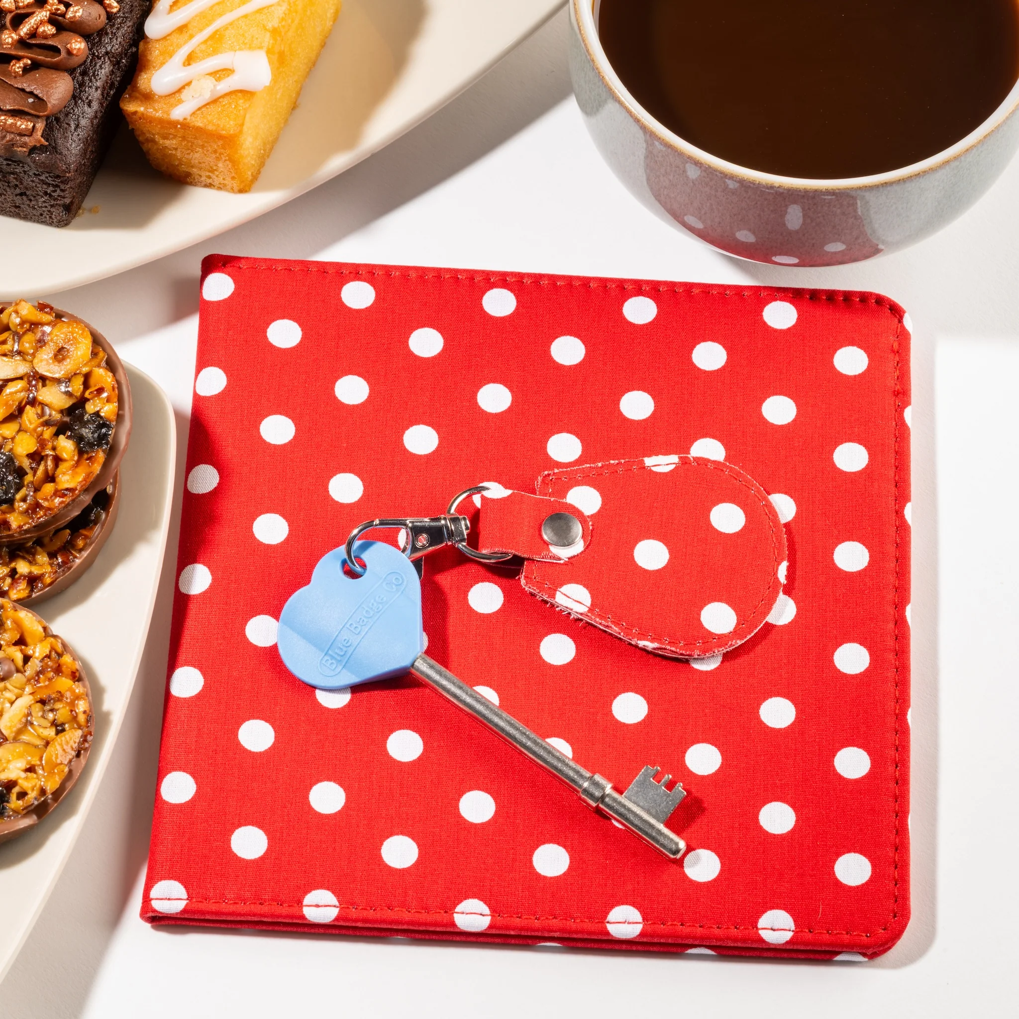 Disabled Blue Badge Wallet, Keyring and RADAR Key in Spotty Red - UK Made - Image 10