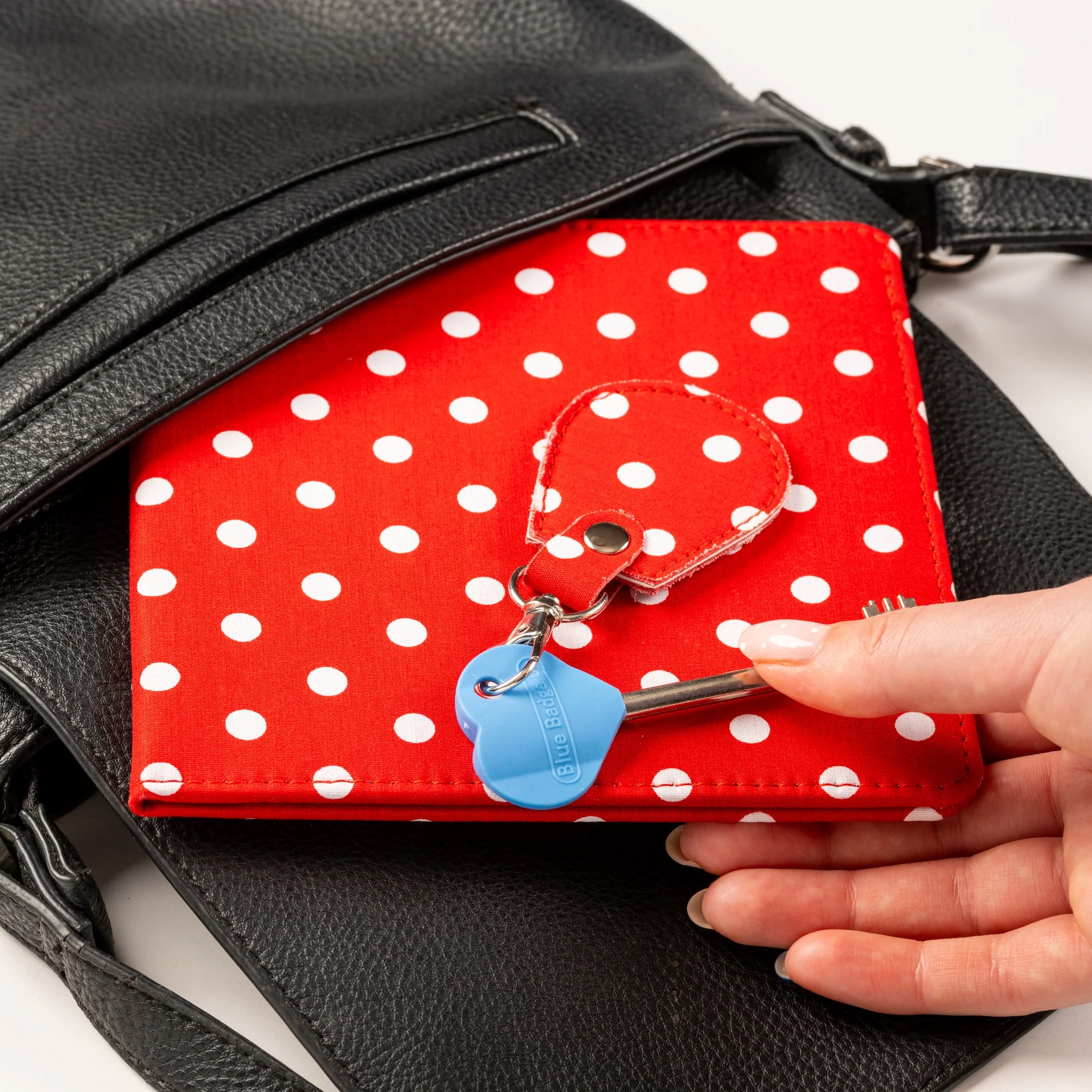 Disabled Blue Badge Wallet, Keyring and RADAR Key in Spotty Red - UK Made - Image 9