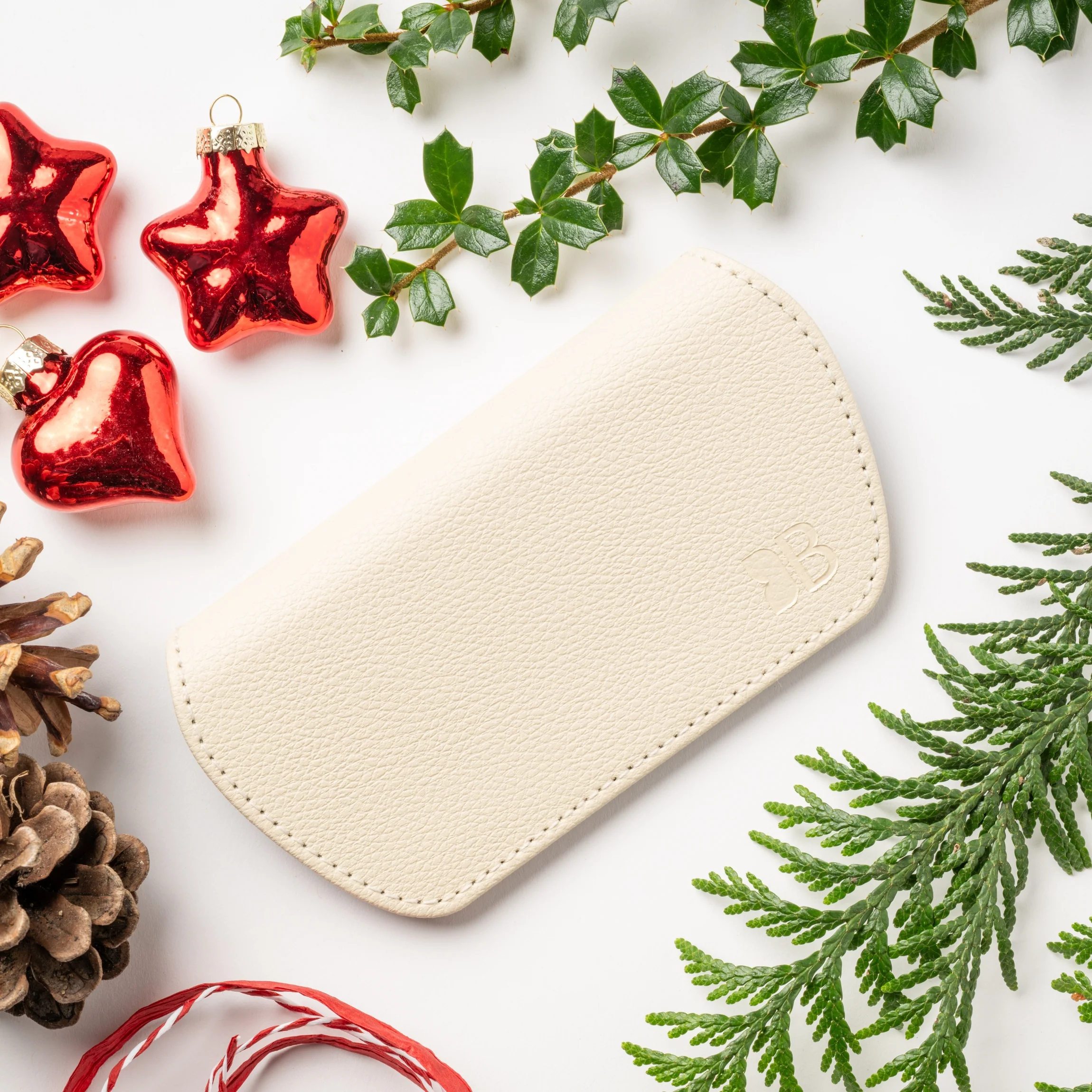 Slim Magnetic Close Glasses Cases Made from Recycled Bottles in Cream - Image 7