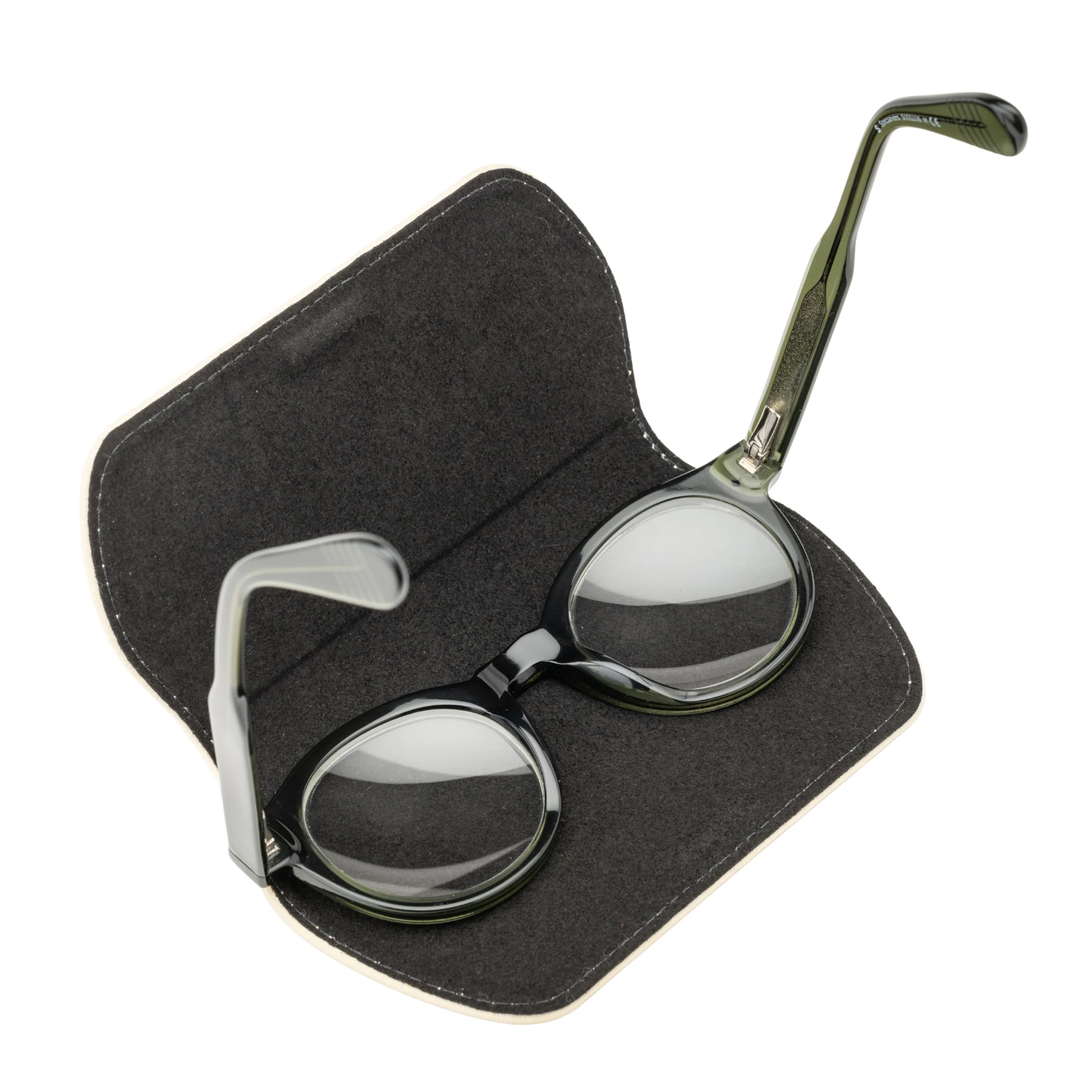 Slim Magnetic Close Glasses Cases Made from Recycled Bottles in Cream - Image 9