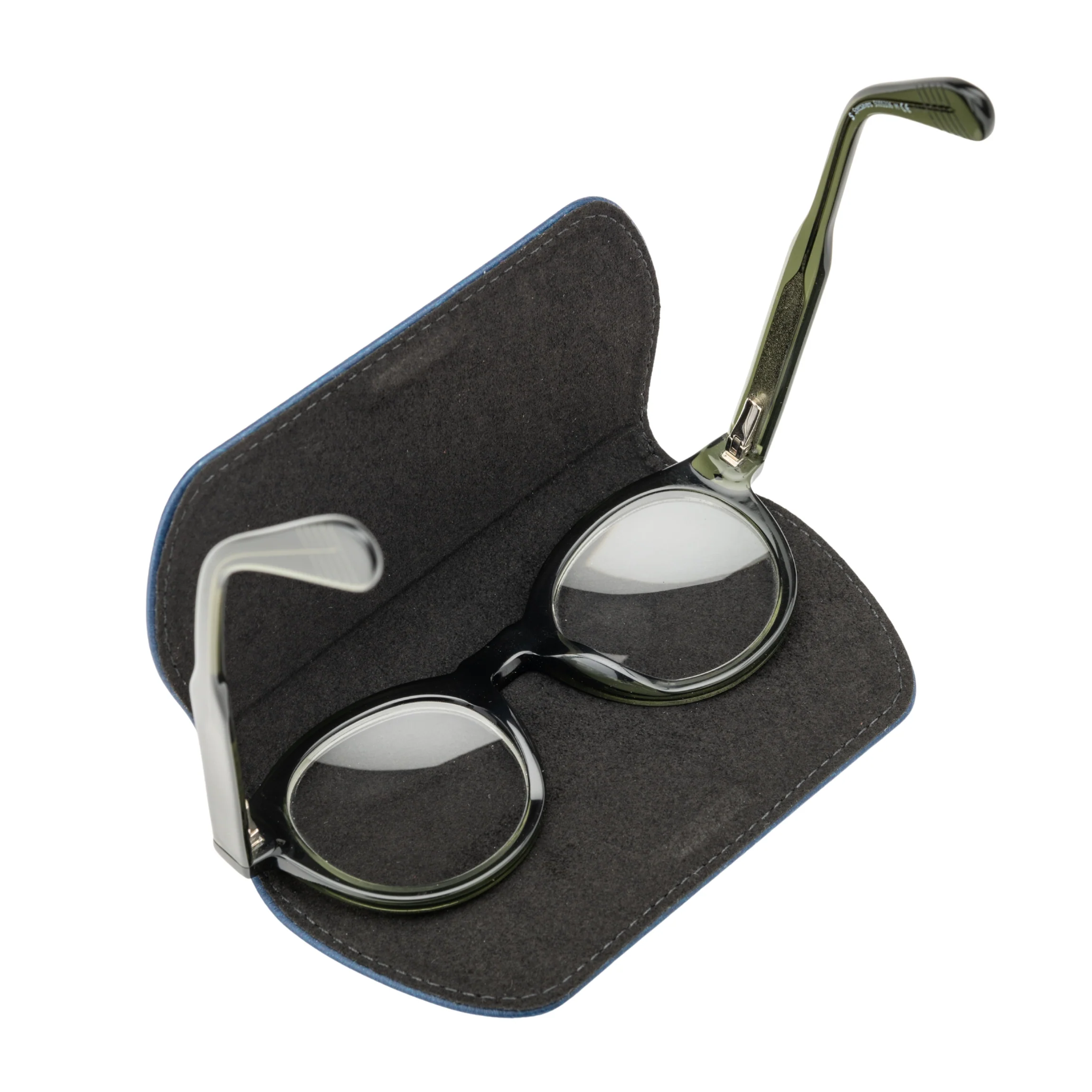 Slim Magnetic Close Glasses Cases Made from Recycled Bottles in Navy - Image 10