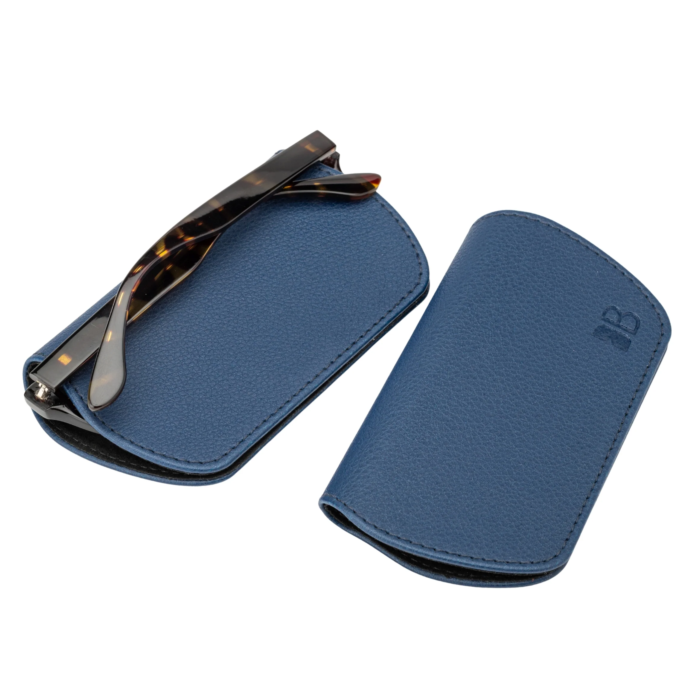 Slim Magnetic Close Glasses Cases Made from Recycled Bottles in Navy - Image 11