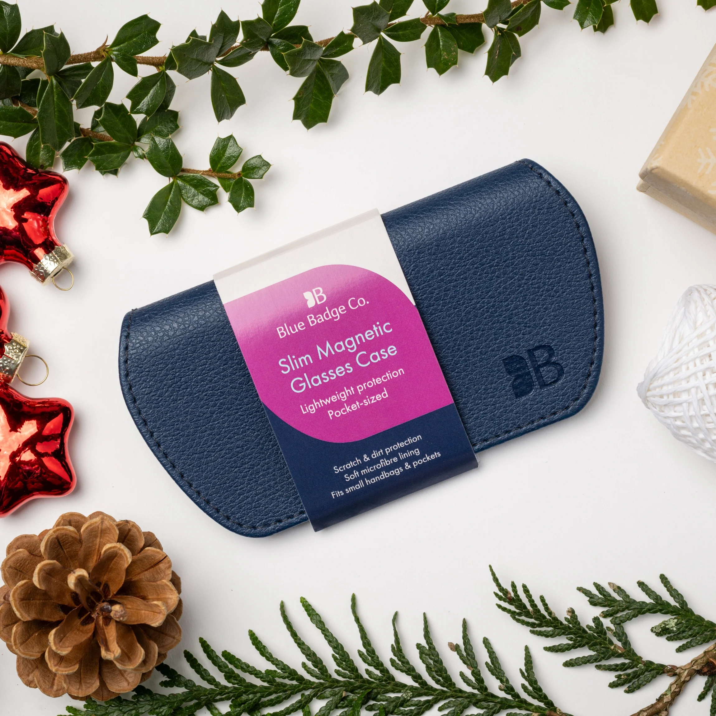 Slim Magnetic Close Glasses Cases Made from Recycled Bottles in Navy - Image 5