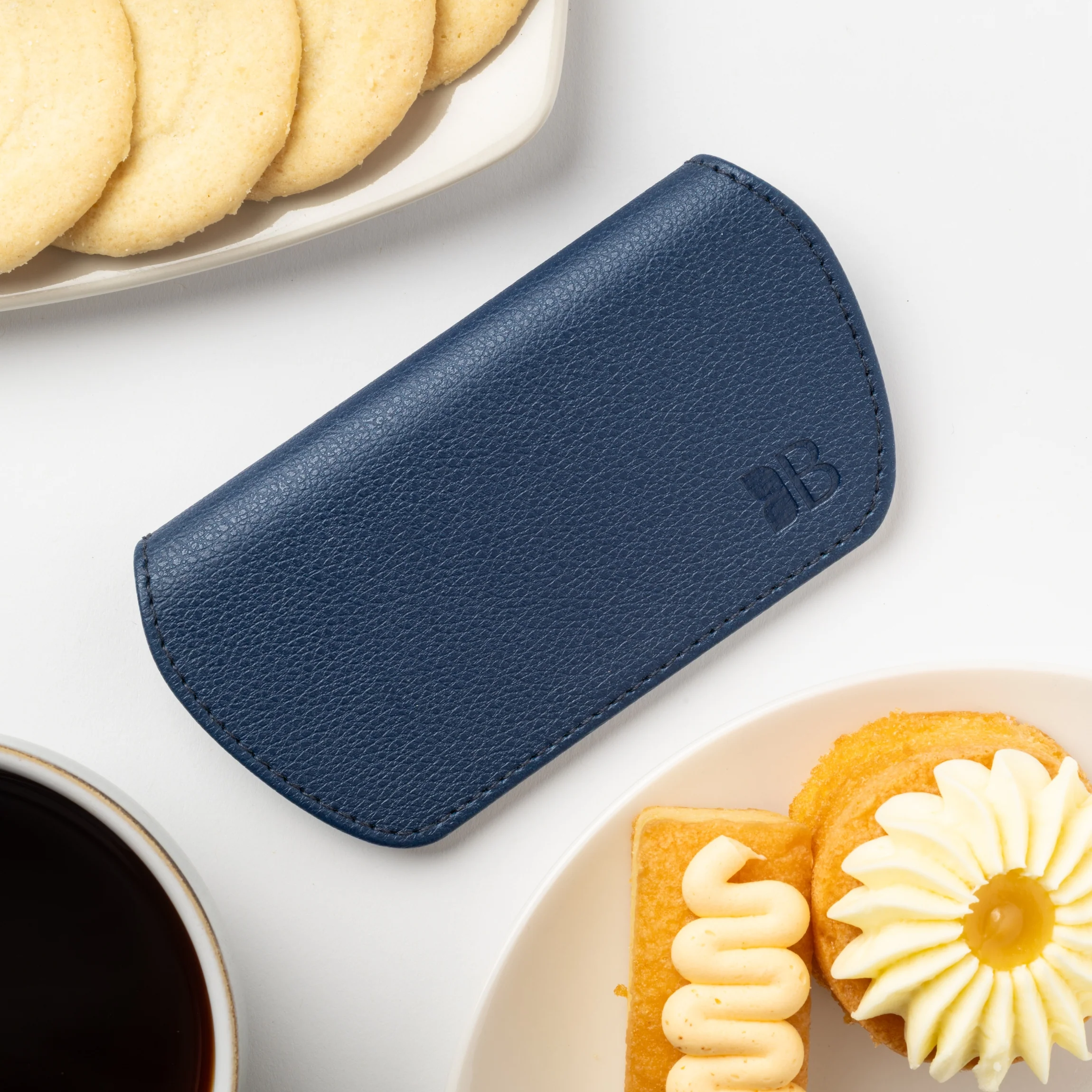 Slim Magnetic Close Glasses Cases Made from Recycled Bottles in Navy - Image 6