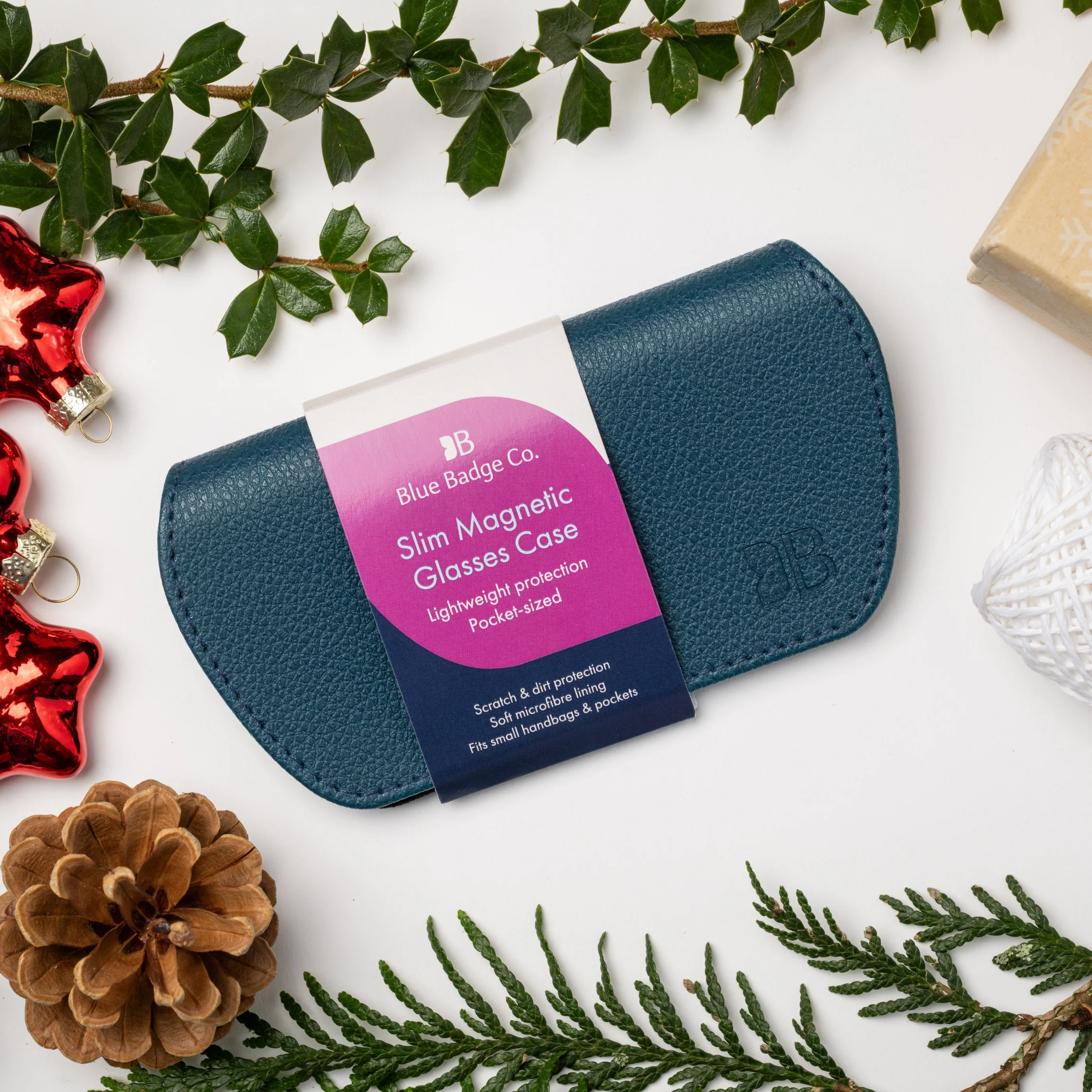 Slim Magnetic Close Glasses Cases Made from Recycled Bottles in Peacock - Image 4