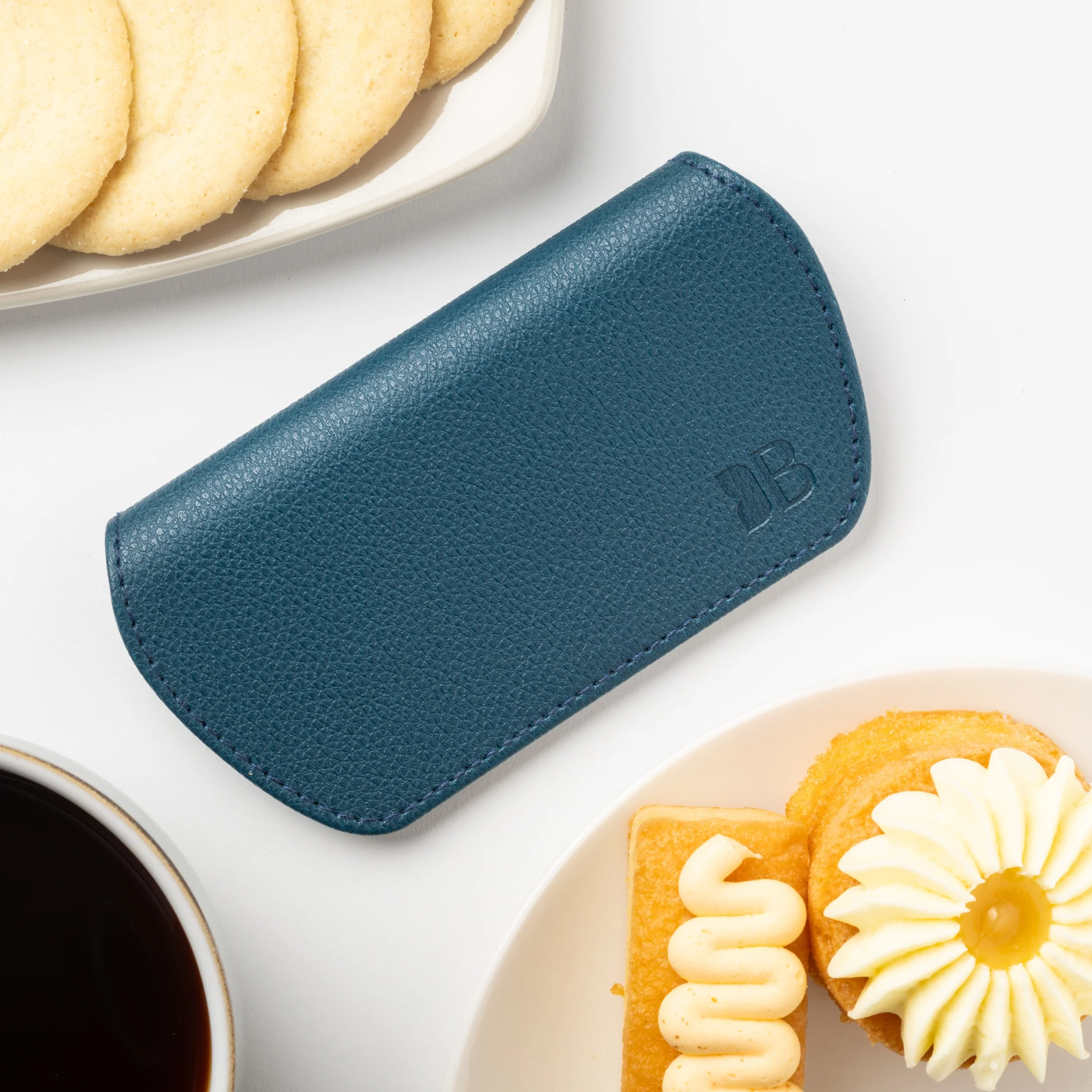 Slim Magnetic Close Glasses Cases Made from Recycled Bottles in Peacock - Image 6