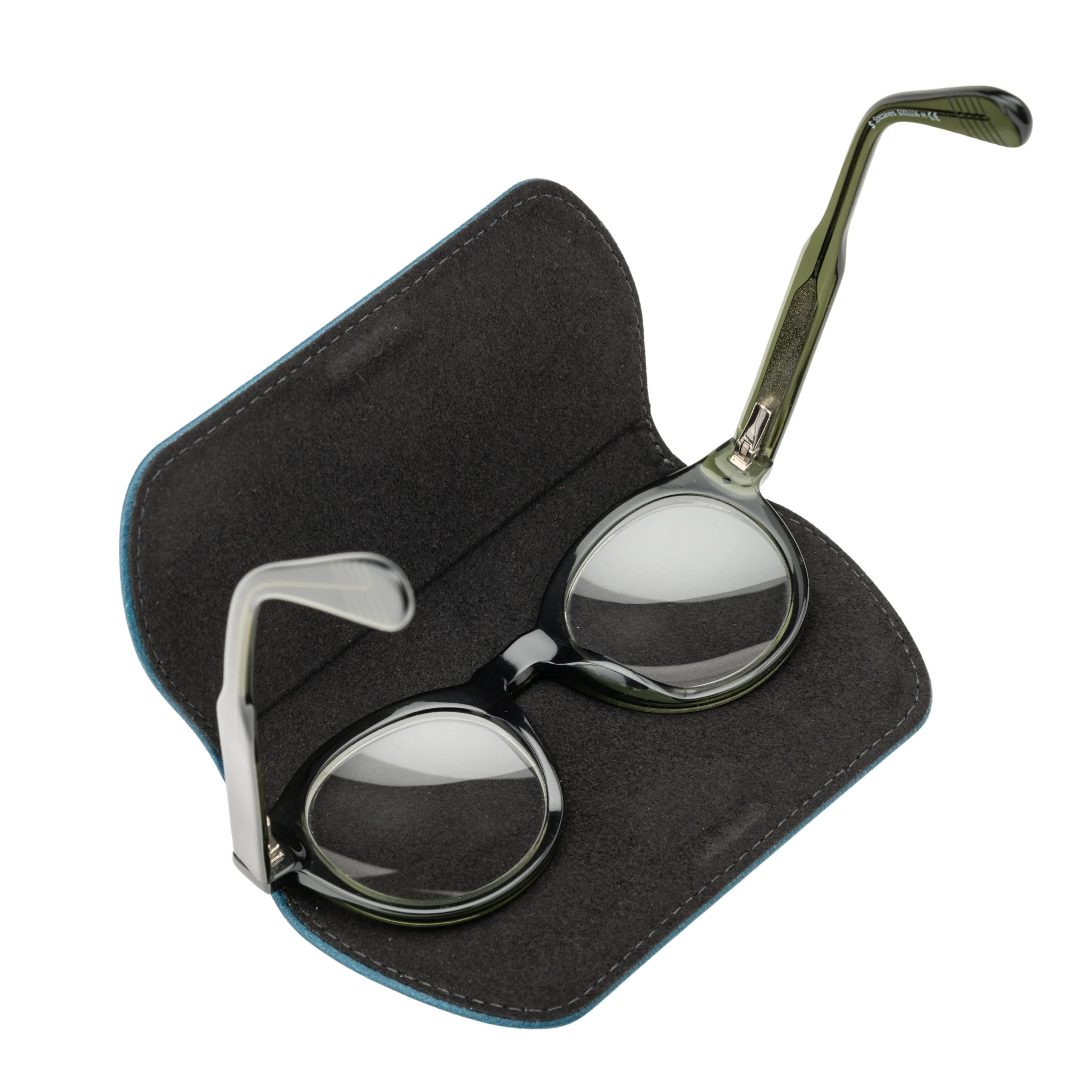 Slim Magnetic Close Glasses Cases Made from Recycled Bottles in Peacock - Image 9