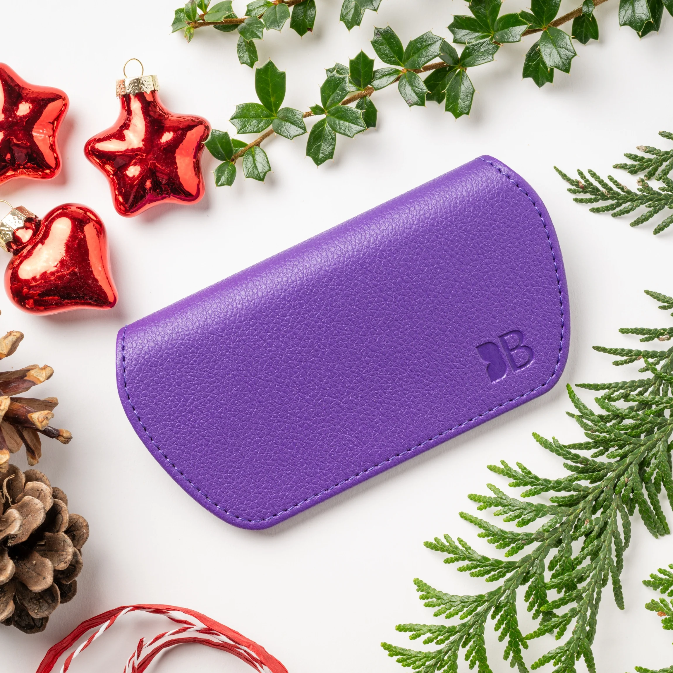 Slim Magnetic Close Glasses Cases Made from Recycled Bottles in Purple - Image 7
