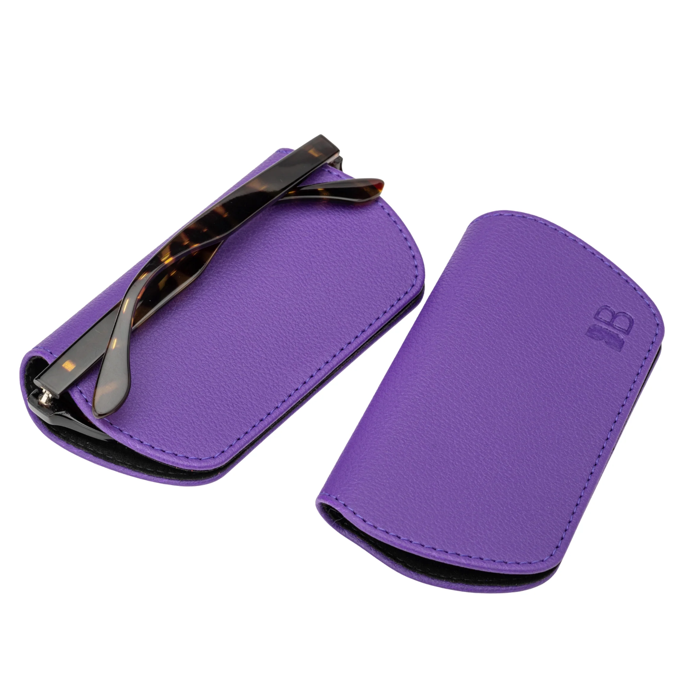 Slim Magnetic Close Glasses Cases Made from Recycled Bottles in Purple - Image 9