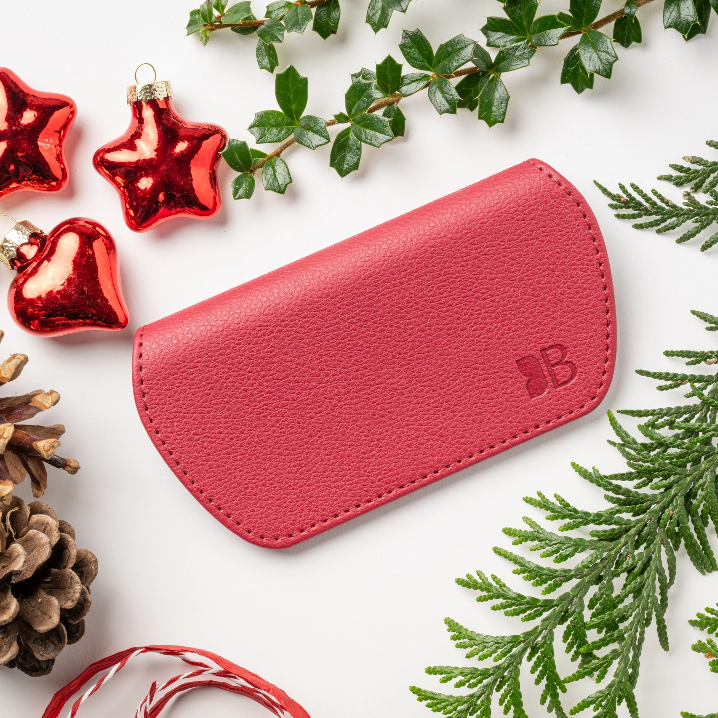 Slim Magnetic Close Glasses Cases Made from Recycled Bottles in Raspberry Red - Image 10