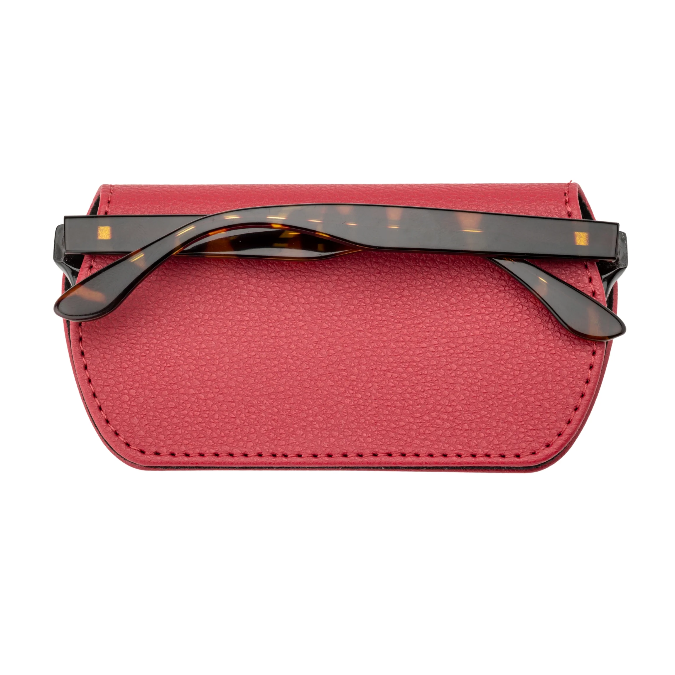 Slim Magnetic Close Glasses Cases Made from Recycled Bottles in Raspberry Red - Image 3