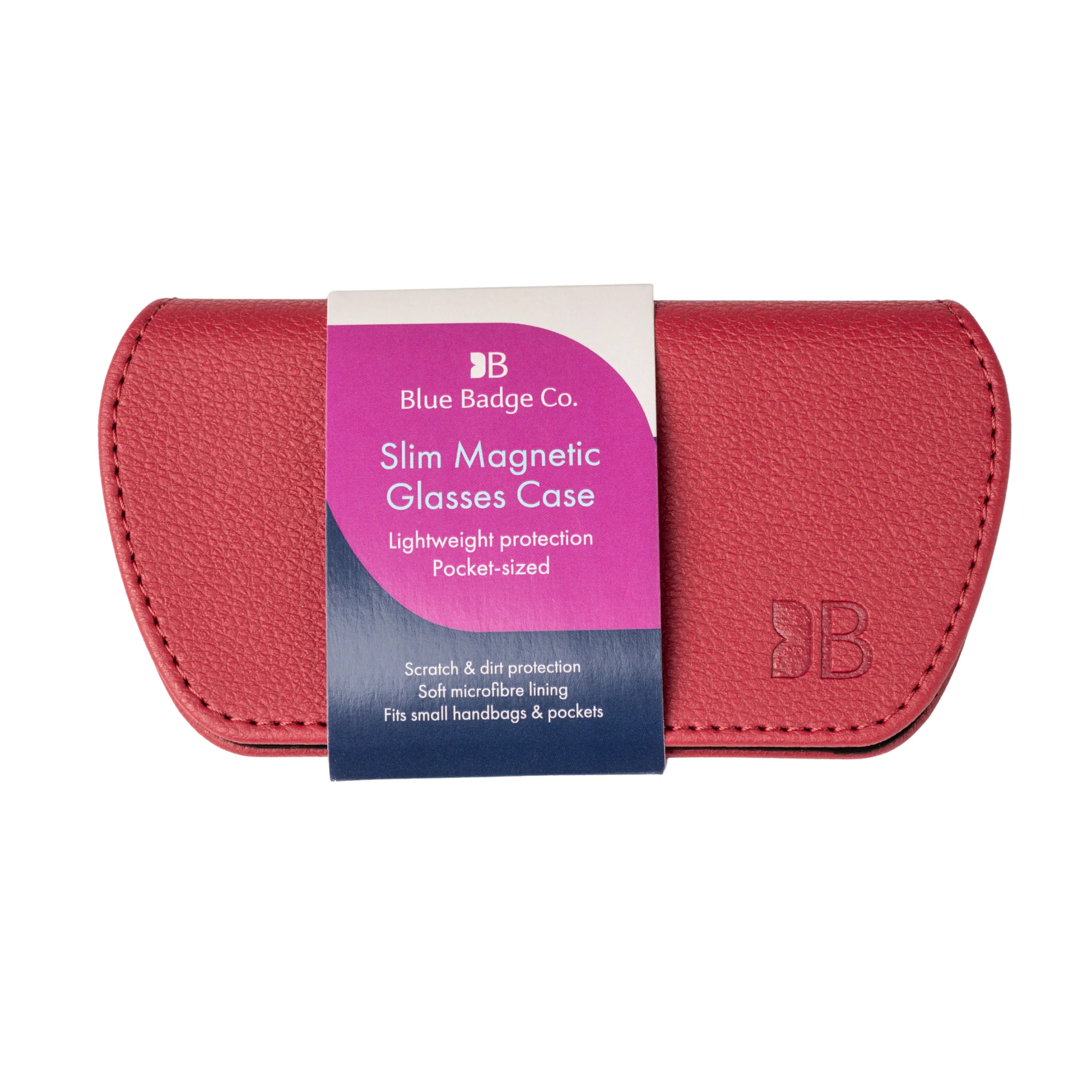 Slim Magnetic Close Glasses Cases Made from Recycled Bottles in Raspberry Red - Image 9