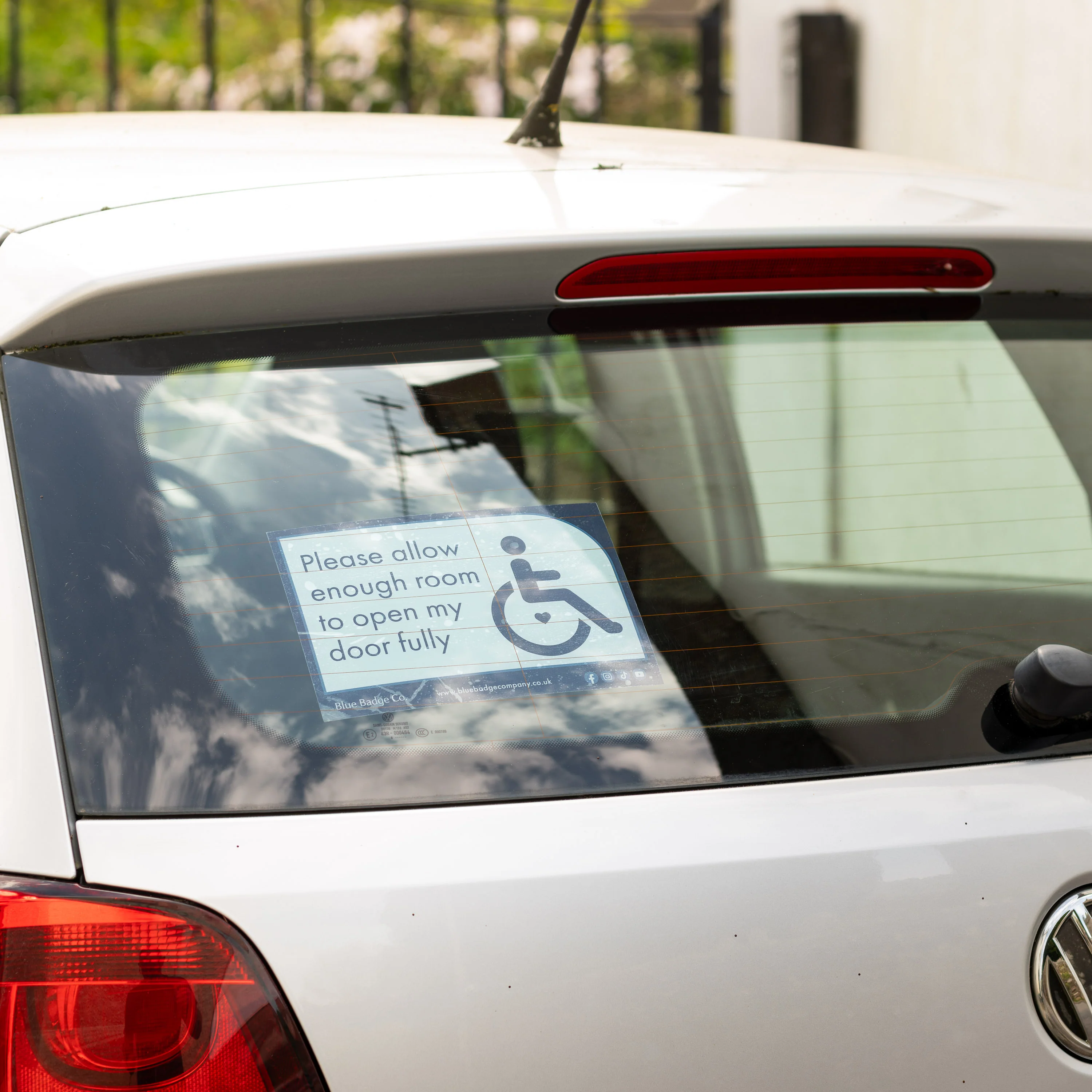 Twin-Pack Disabled Car Window Sticker Rectangle, “Please allow enough room to open my door fully” Disability Parking Awareness Vinyl Decals - Image 4