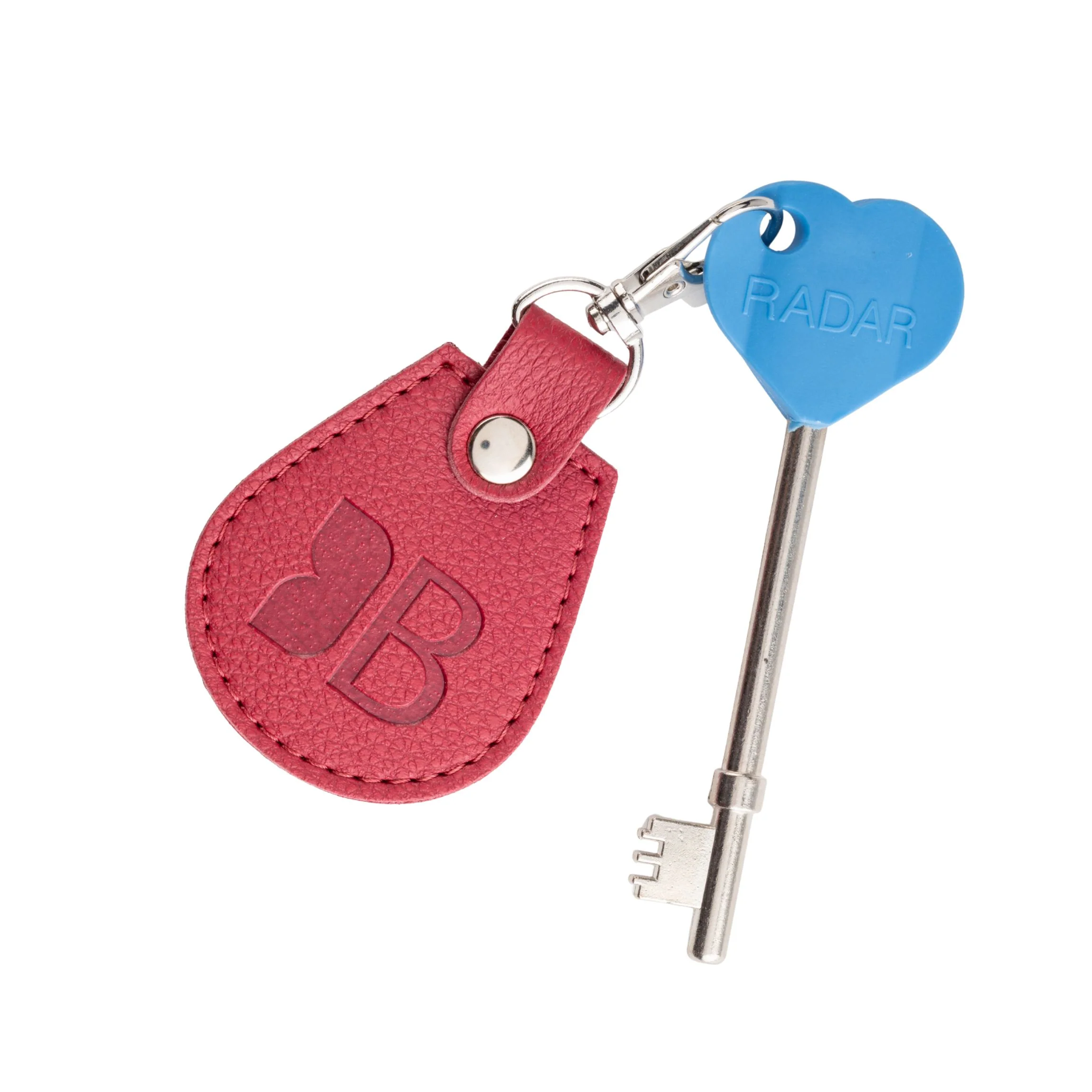 Recycled Bottles Keyring with Disabled Toilet RADAR Key in Raspberry - Image 3