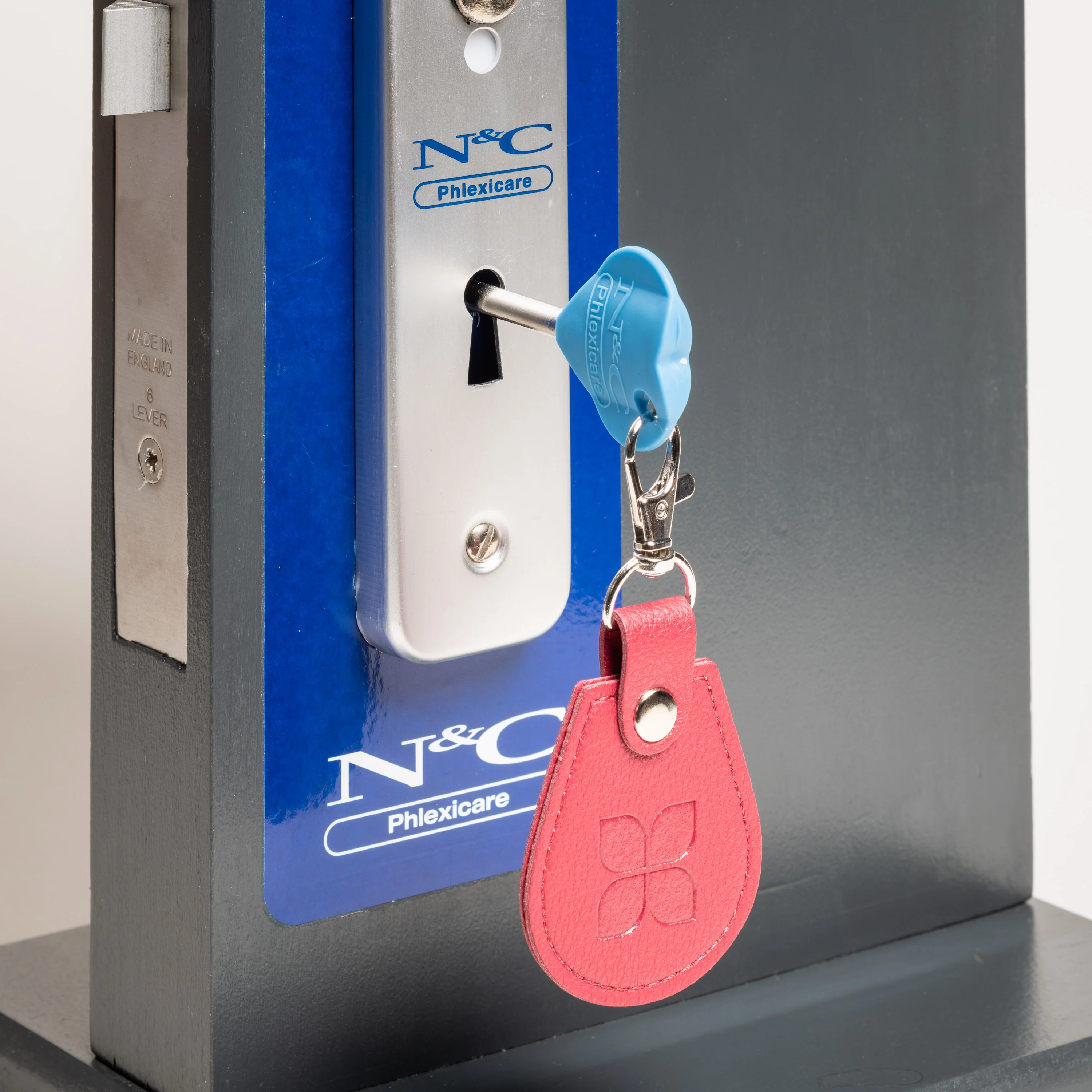 Recycled Bottles Keyring with Disabled Toilet RADAR Key in Raspberry - Image 6