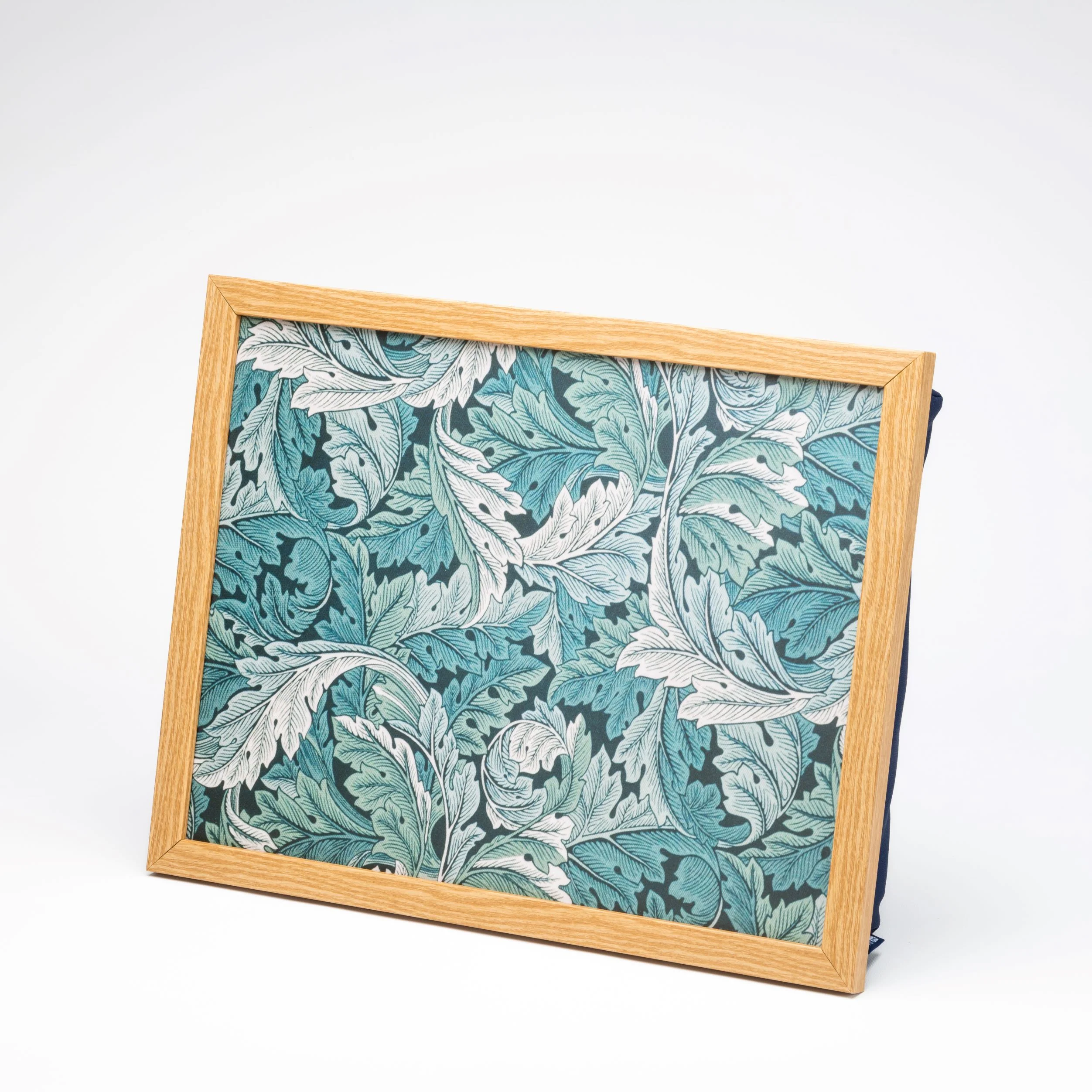 Bean Bag Cushioned Frame Lap Tray in William Morris Acanthus Teal -UK Made - Image 6